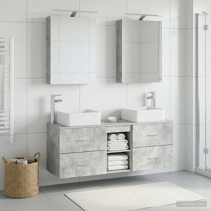 Bathroom Furniture Set 5 pcs Concrete Grey