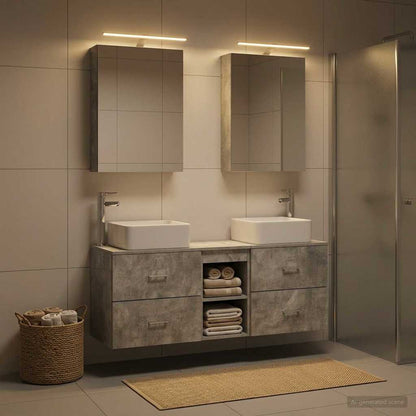 Bathroom Furniture Set 5 pcs Concrete Grey