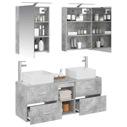 Bathroom Furniture Set 5 pcs Concrete Grey