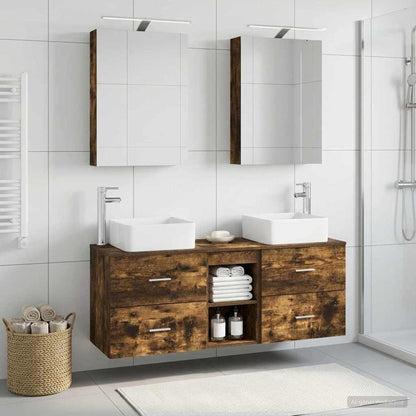 Bathroom Furniture Set 5 pcs Smoked Oak