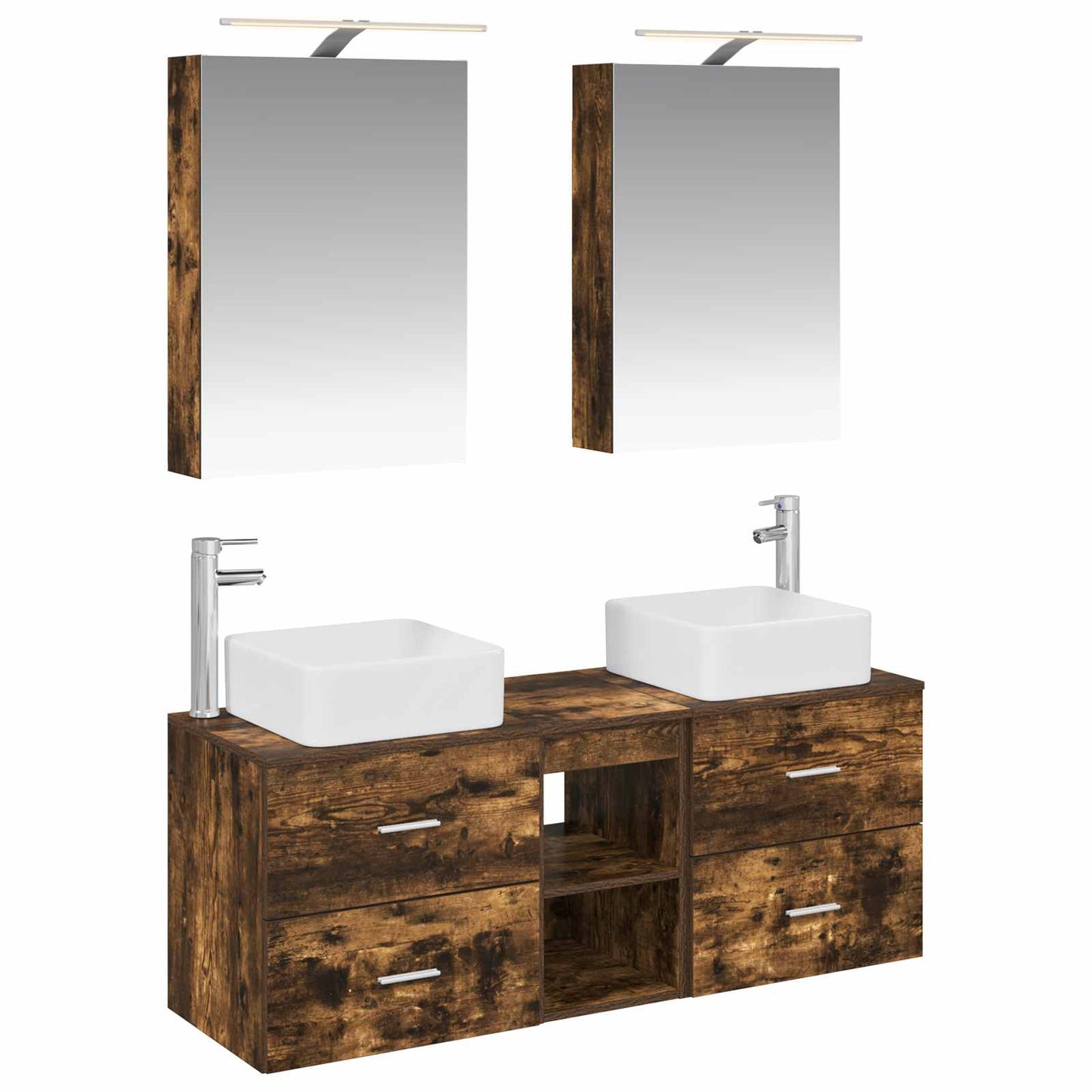 Bathroom Furniture Set 5 pcs Smoked Oak