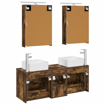 Bathroom Furniture Set 5 pcs Smoked Oak