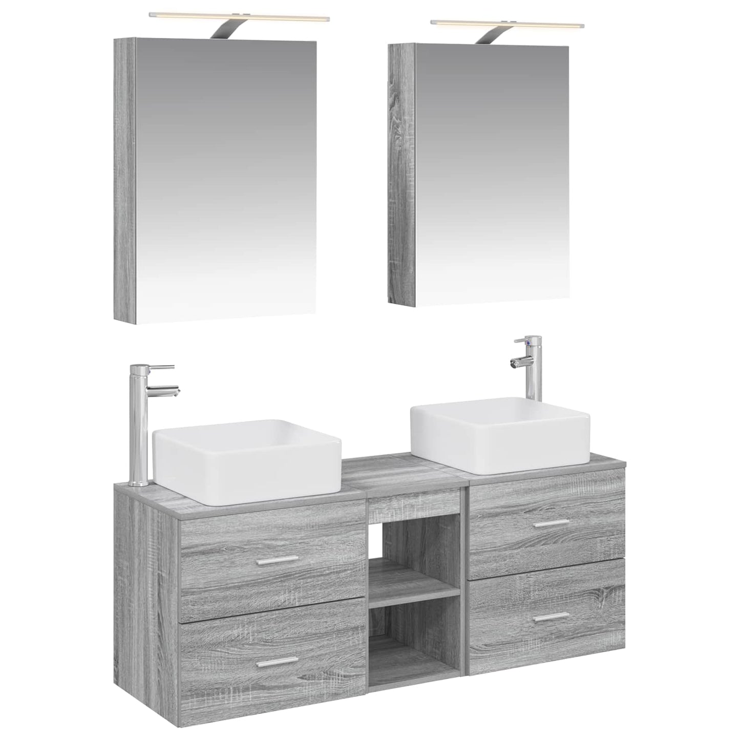 Bathroom Furniture Set 5 pcs Grey Sonoma