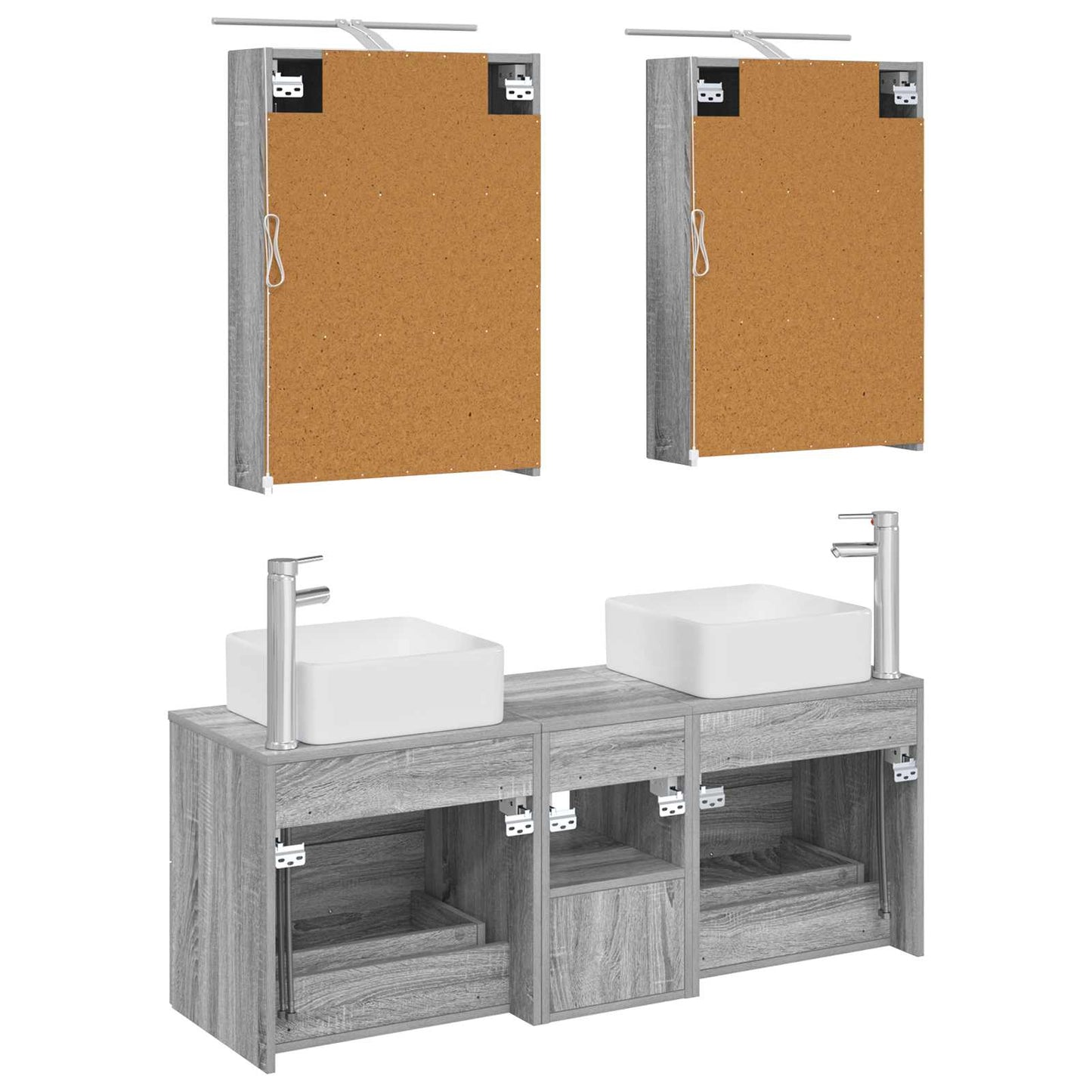 Bathroom Furniture Set 5 pcs Grey Sonoma
