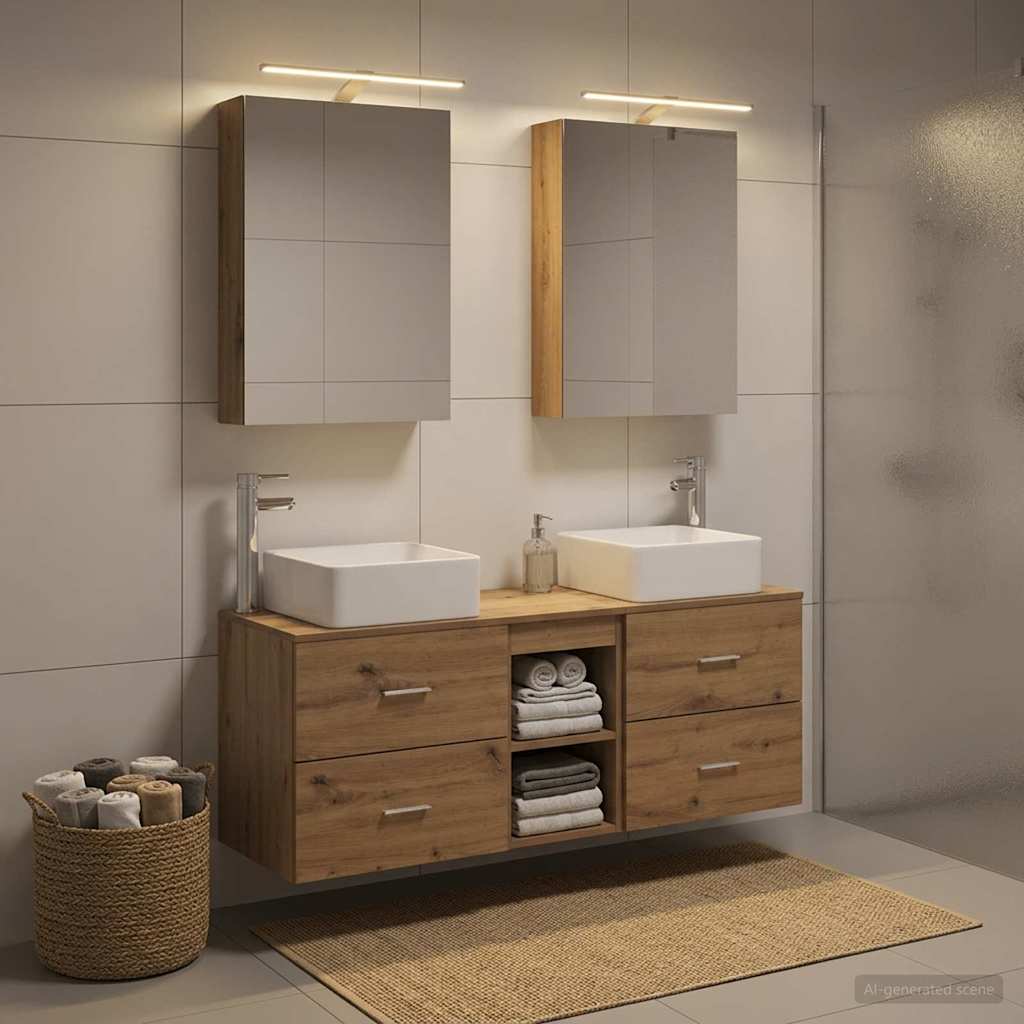 Bathroom Furniture Set 5 pcs Artisan Oak