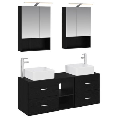 Bathroom Furniture Set 5 pcs Black Oak