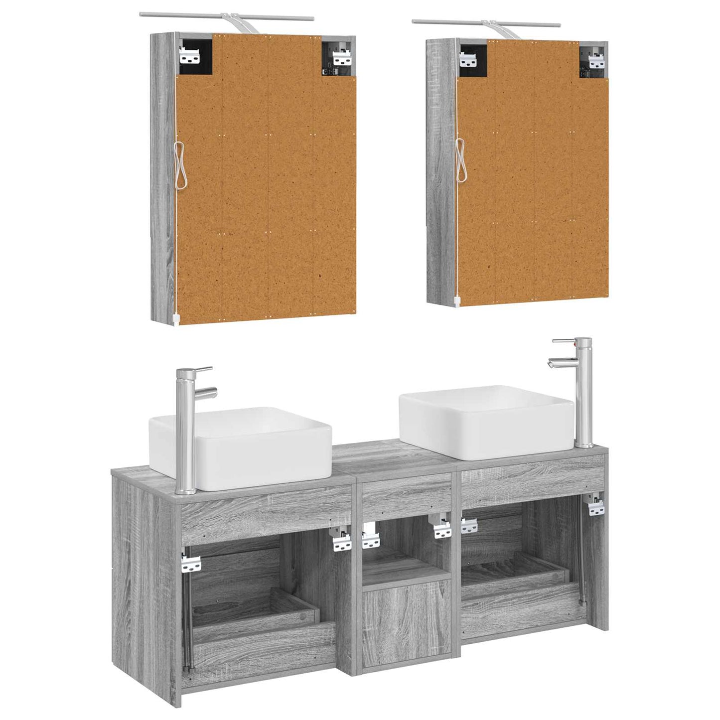 Bathroom Furniture Set 5 pcs Grey Sonoma