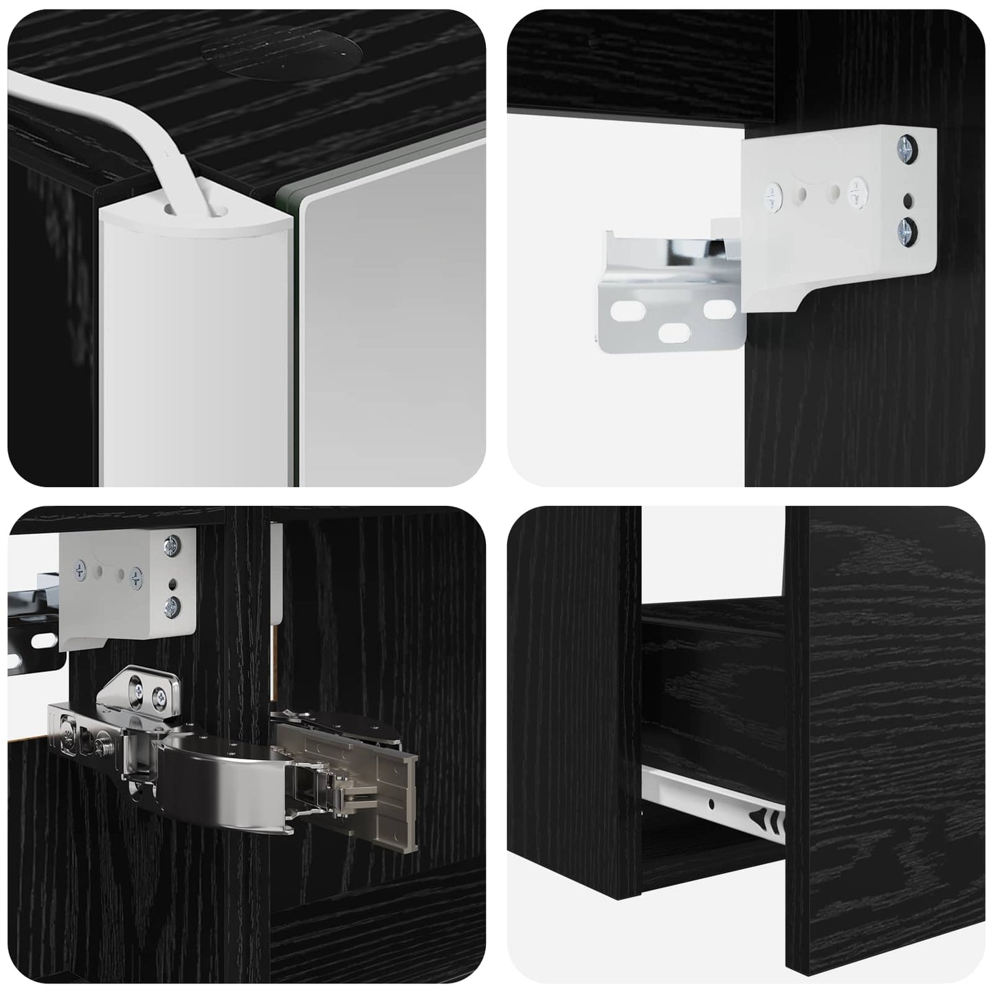 Bathroom Furniture Set 5 pcs Black Oak