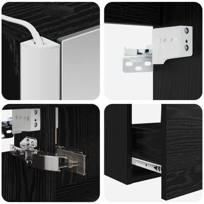 Bathroom Furniture Set 5 pcs Black Oak