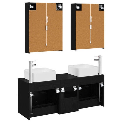 Bathroom Furniture Set 5 pcs Black Oak