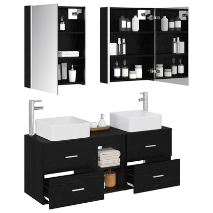Bathroom Furniture Set 5 pcs Black Oak