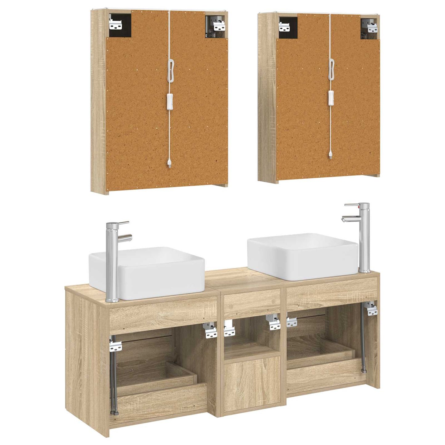Bathroom Furniture Set 5 pcs Sonoma Oak