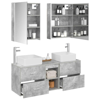 Bathroom Furniture Set 5 pcs Concrete Grey