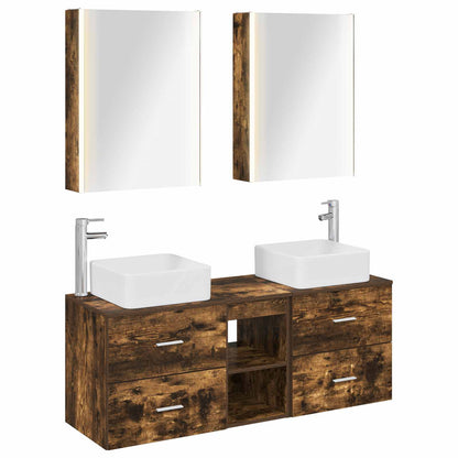 Bathroom Furniture Set 5 pcs Smoked Oak