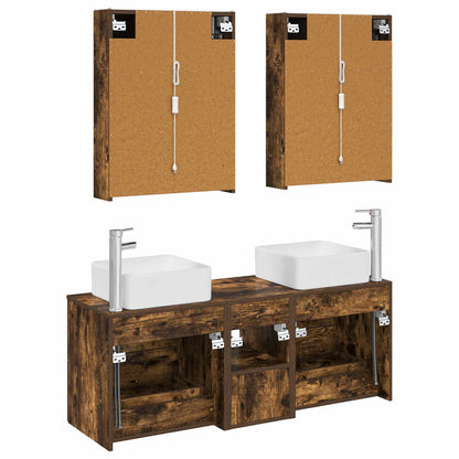 Bathroom Furniture Set 5 pcs Smoked Oak