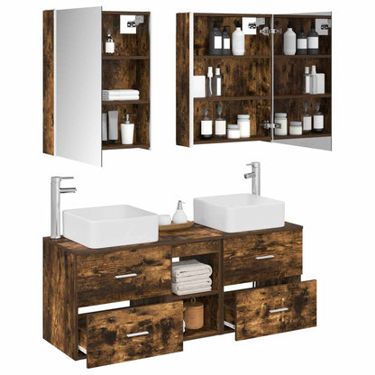 Bathroom Furniture Set 5 pcs Smoked Oak