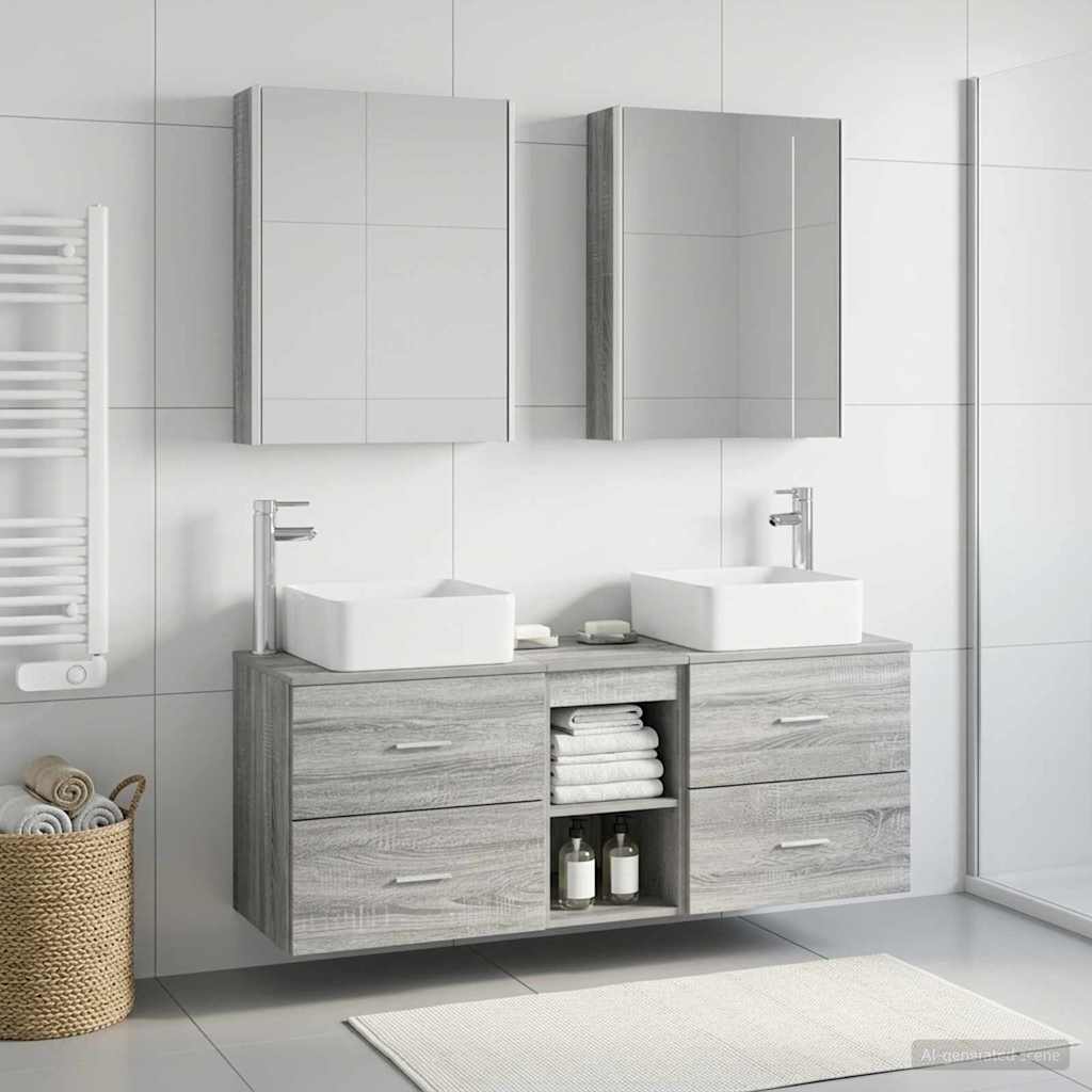Bathroom Furniture Set 5 pcs Grey Sonoma