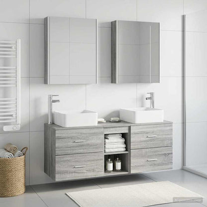 Bathroom Furniture Set 5 pcs Grey Sonoma