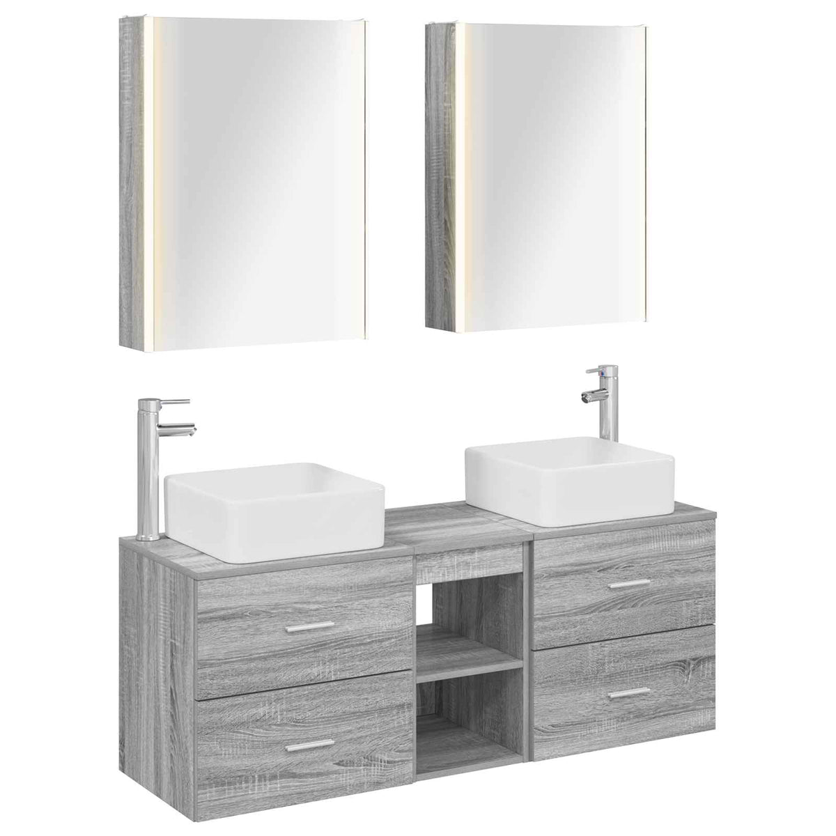 Bathroom Furniture Set 5 pcs Grey Sonoma