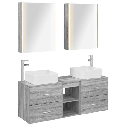 Bathroom Furniture Set 5 pcs Grey Sonoma