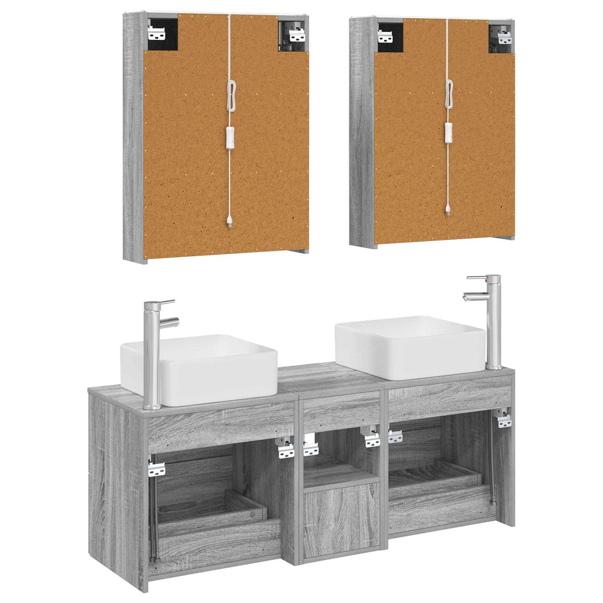 Bathroom Furniture Set 5 pcs Grey Sonoma