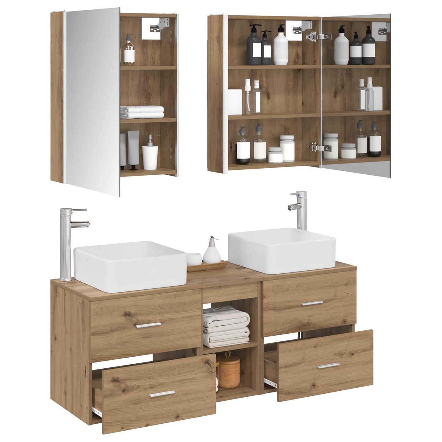 Bathroom Furniture Set 5 pcs Artisan Oak