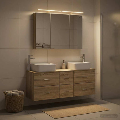 Bathroom Furniture Set 4 pcs Sonoma Oak