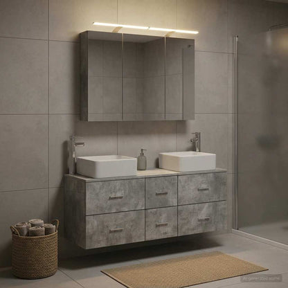 Bathroom Furniture Set 4 pcs Concrete Grey
