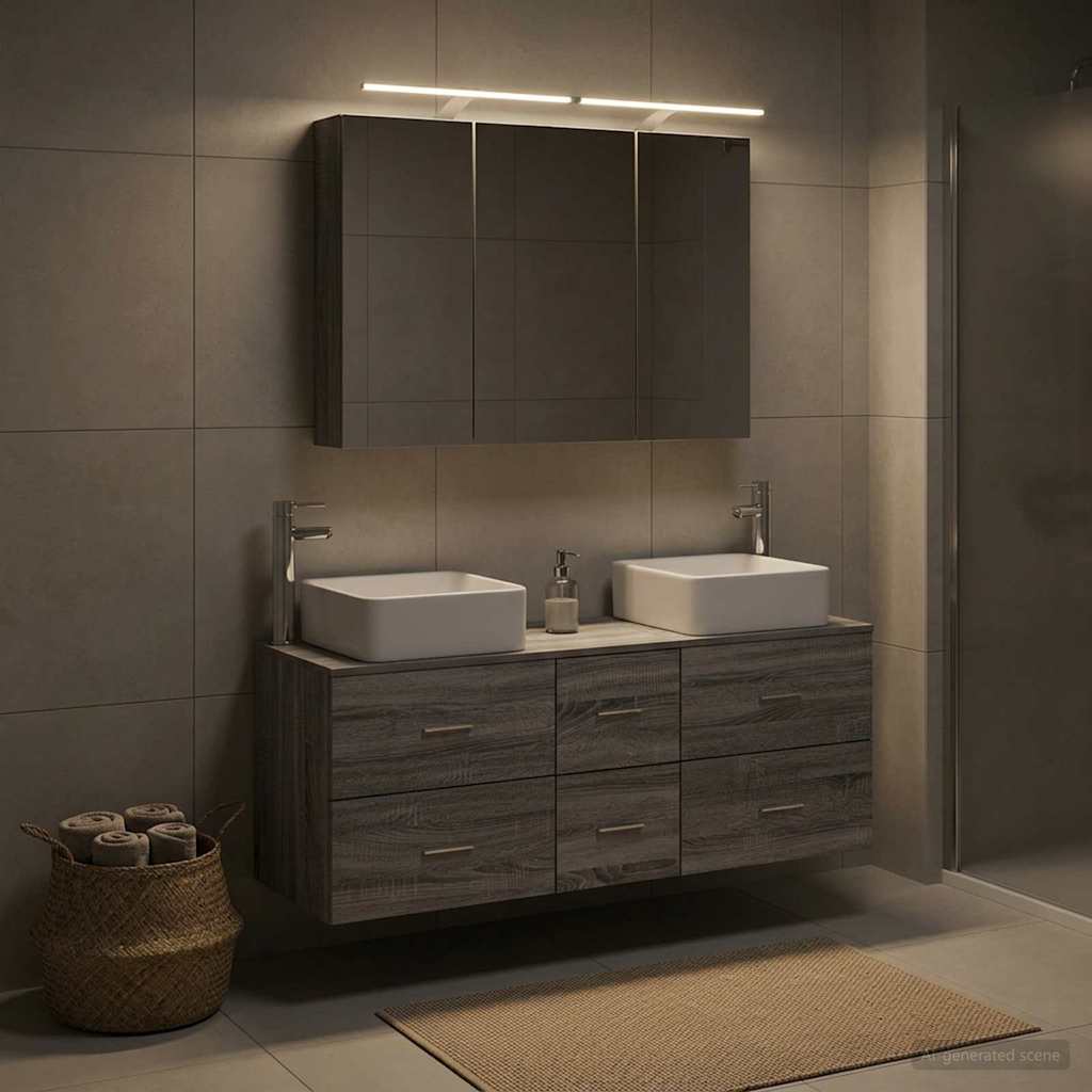 Bathroom Furniture Set 4 pcs Grey Sonoma
