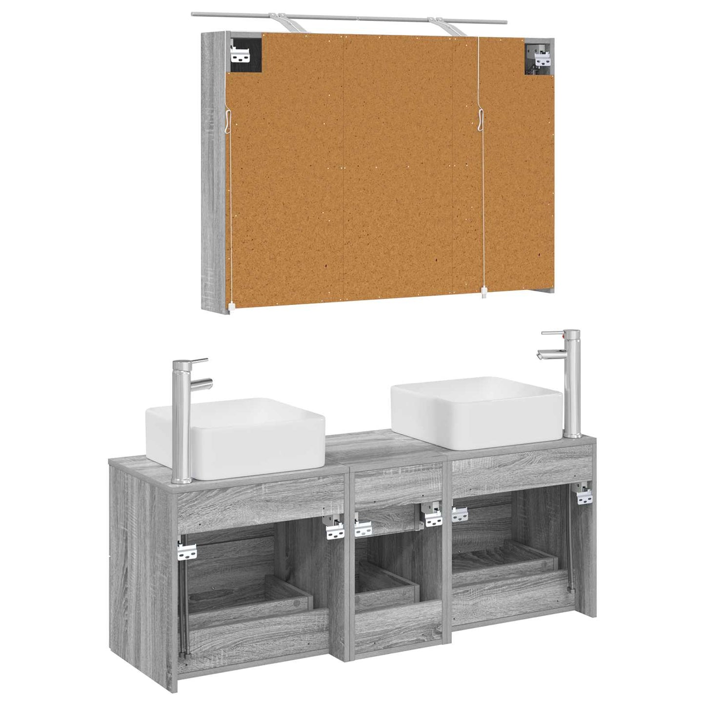 Bathroom Furniture Set 4 pcs Grey Sonoma