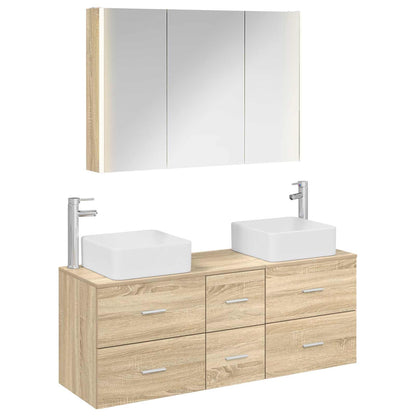 Bathroom Furniture Set 4 pcs Sonoma Oak