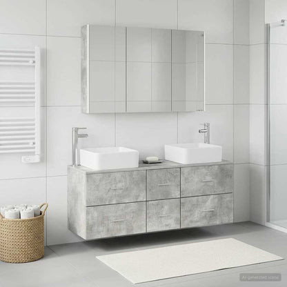 Bathroom Furniture Set 4 pcs Concrete Grey
