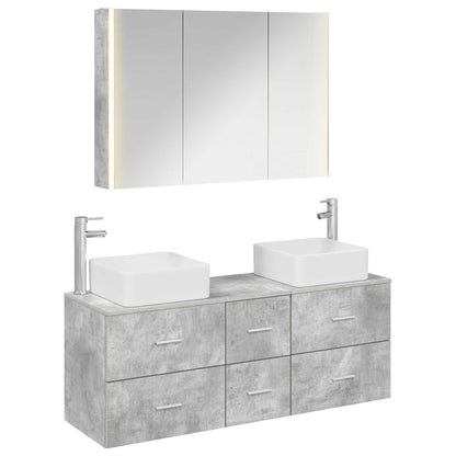 Bathroom Furniture Set 4 pcs Concrete Grey
