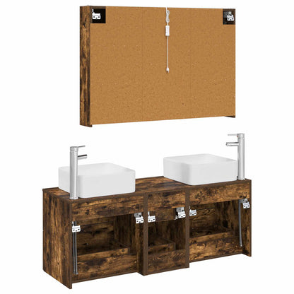 Bathroom Furniture Set 4 pcs Smoked Oak