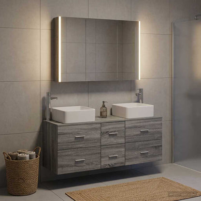 Bathroom Furniture Set 4 pcs Grey Sonoma