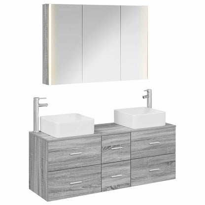 Bathroom Furniture Set 4 pcs Grey Sonoma