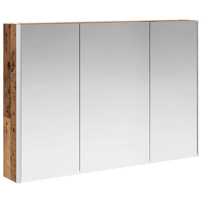 Bathroom Furniture Set 4 pcs Old Wood Engineered Wood and Glass