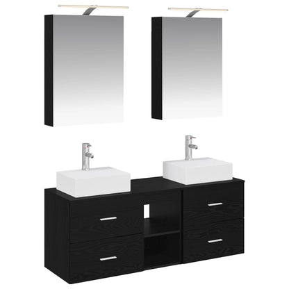 Bathroom Furniture Set 5 pcs Black Oak