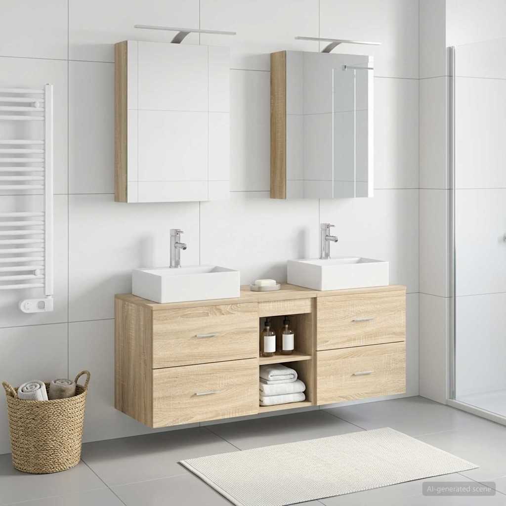Bathroom Furniture Set 5 pcs Sonoma Oak