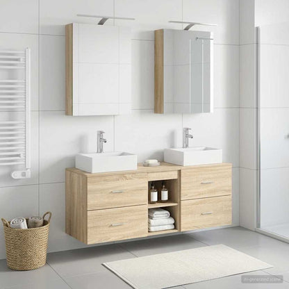 Bathroom Furniture Set 5 pcs Sonoma Oak