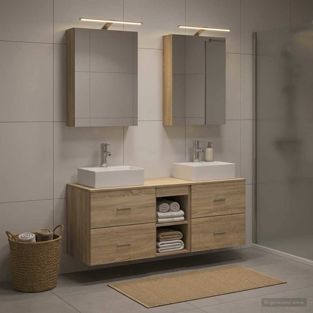 Bathroom Furniture Set 5 pcs Sonoma Oak