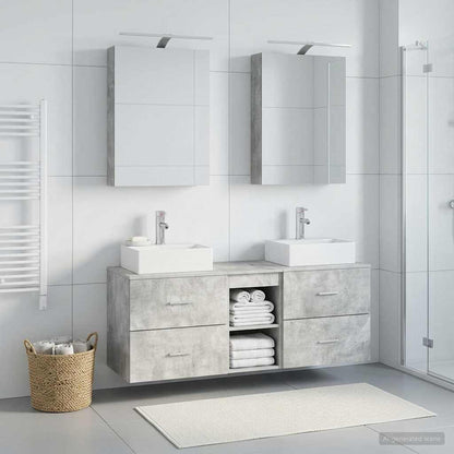 Bathroom Furniture Set 5 pcs Concrete Grey