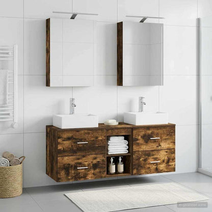 Bathroom Furniture Set 5 pcs Smoked Oak