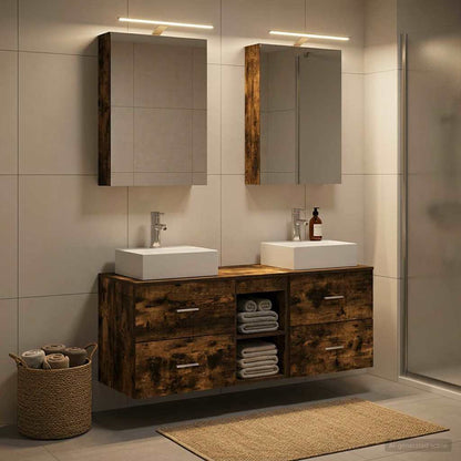 Bathroom Furniture Set 5 pcs Smoked Oak
