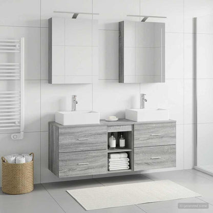 Bathroom Furniture Set 5 pcs Grey Sonoma