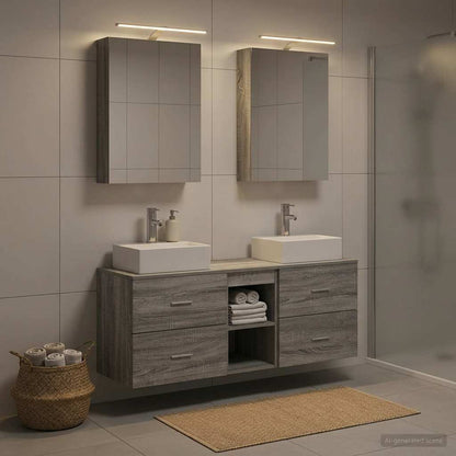 Bathroom Furniture Set 5 pcs Grey Sonoma