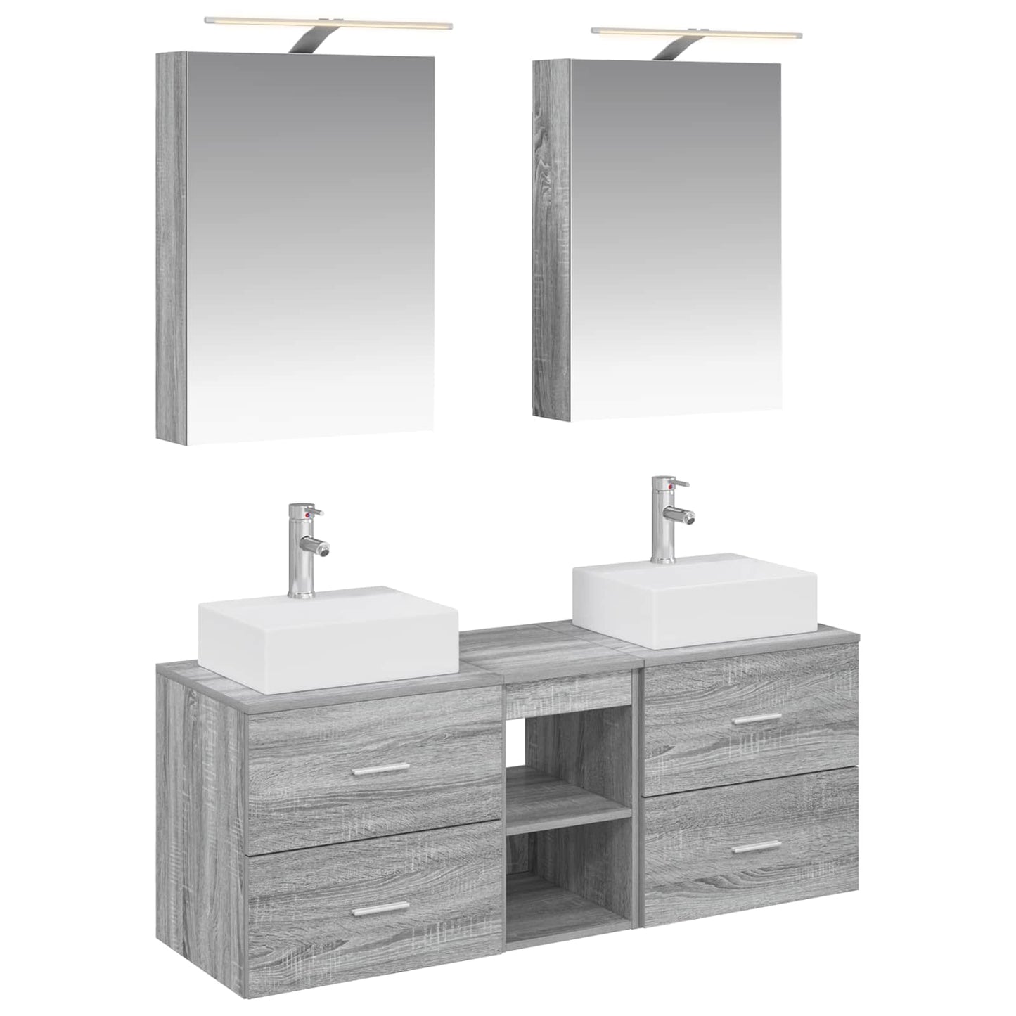 Bathroom Furniture Set 5 pcs Grey Sonoma