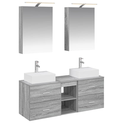 Bathroom Furniture Set 5 pcs Grey Sonoma