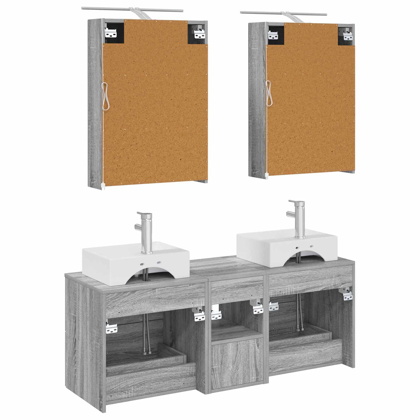 Bathroom Furniture Set 5 pcs Grey Sonoma