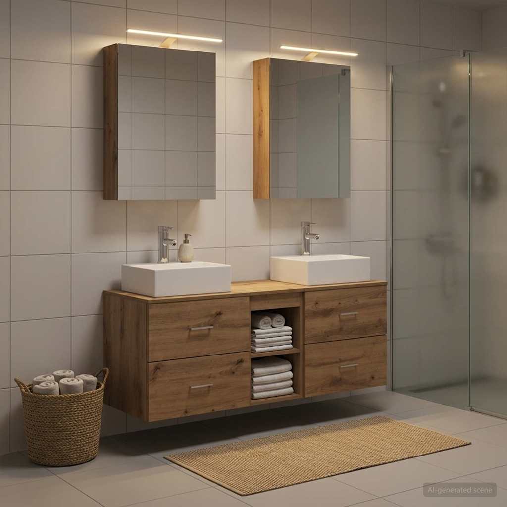 Bathroom Furniture Set 5 pcs Artisan Oak